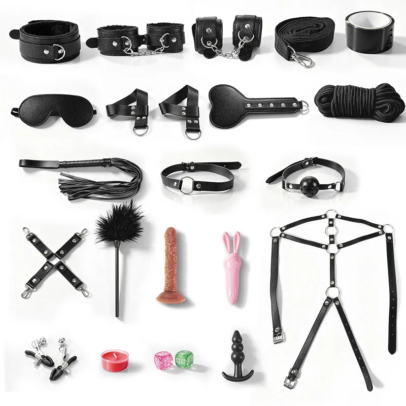 BDSM Bondage Set for Couples – 10-Piece Adult Sex Toy Kit with Handcuffs, Whip, Ball Gag, Restraints & Blindfold for Roleplay and Sensory Play